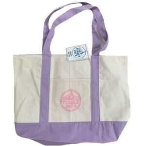 Trader Joe’s Lavender Purple Large Canvas Tote Shopping Bag 2026 NWT